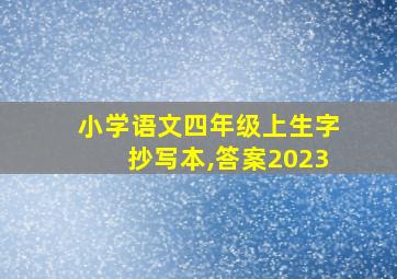 小学语文四年级上生字抄写本,答案2023