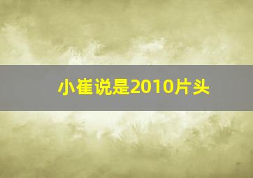 小崔说是2010片头