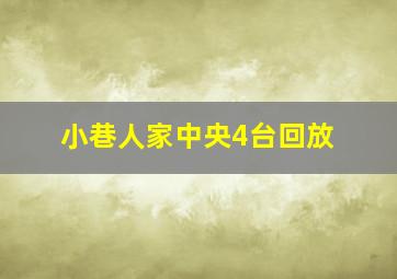 小巷人家中央4台回放