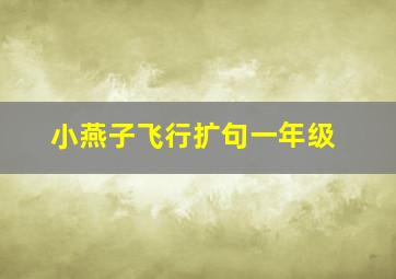 小燕子飞行扩句一年级