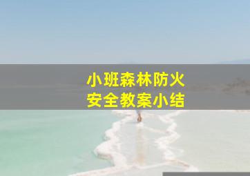 小班森林防火安全教案小结