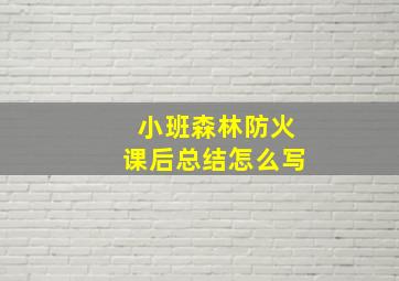 小班森林防火课后总结怎么写