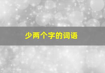 少两个字的词语