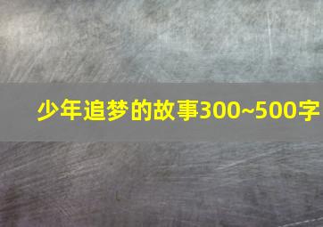 少年追梦的故事300~500字