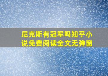 尼克斯有冠军吗知乎小说免费阅读全文无弹窗