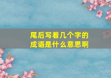 尾后写着几个字的成语是什么意思啊