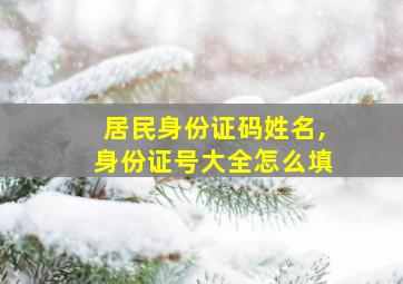 居民身份证码姓名,身份证号大全怎么填