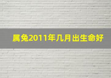 属兔2011年几月出生命好