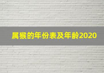 属猴的年份表及年龄2020