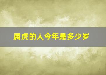 属虎的人今年是多少岁