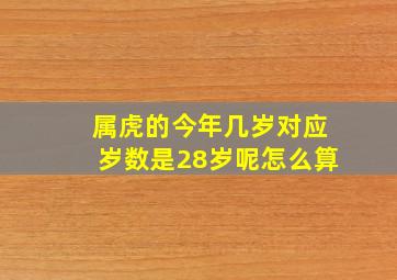 属虎的今年几岁对应岁数是28岁呢怎么算