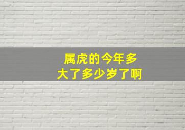 属虎的今年多大了多少岁了啊