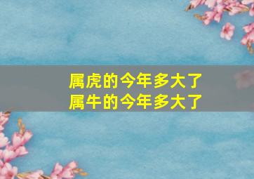 属虎的今年多大了属牛的今年多大了