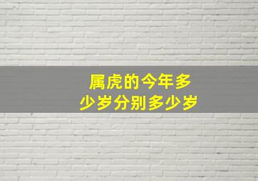 属虎的今年多少岁分别多少岁