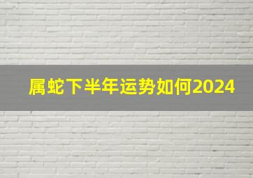 属蛇下半年运势如何2024