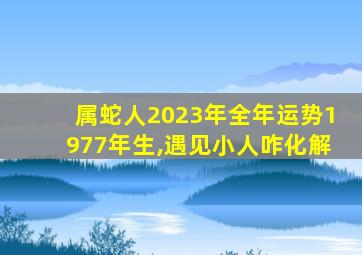 属蛇人2023年全年运势1977年生,遇见小人咋化解