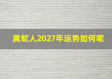 属蛇人2027年运势如何呢