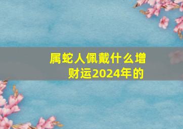 属蛇人佩戴什么增财运2024年的