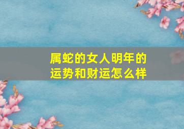 属蛇的女人明年的运势和财运怎么样