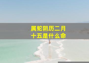 属蛇阴历二月十五是什么命