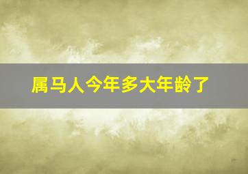 属马人今年多大年龄了