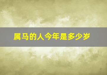 属马的人今年是多少岁