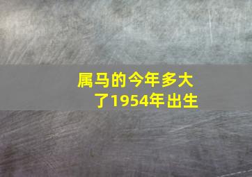 属马的今年多大了1954年出生