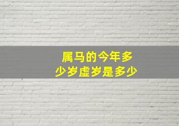 属马的今年多少岁虚岁是多少