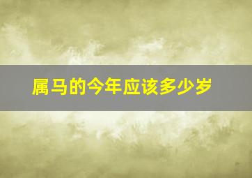 属马的今年应该多少岁