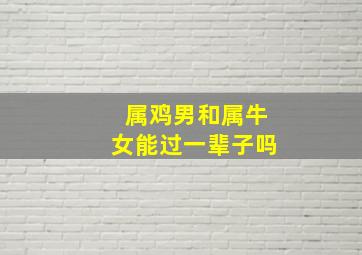 属鸡男和属牛女能过一辈子吗