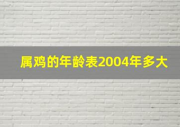 属鸡的年龄表2004年多大