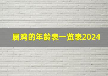 属鸡的年龄表一览表2024