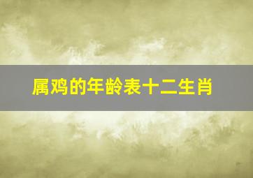 属鸡的年龄表十二生肖