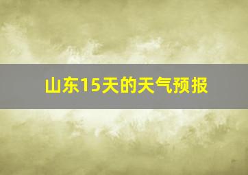 山东15天的天气预报