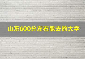 山东600分左右能去的大学