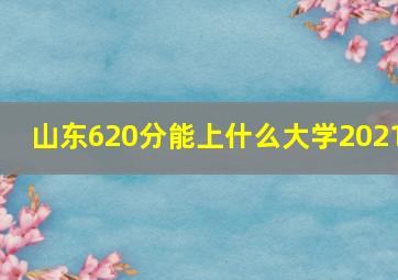 山东620分能上什么大学2021