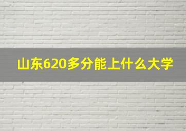 山东620多分能上什么大学