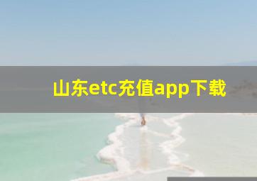 山东etc充值app下载