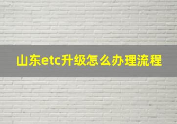 山东etc升级怎么办理流程