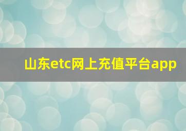 山东etc网上充值平台app