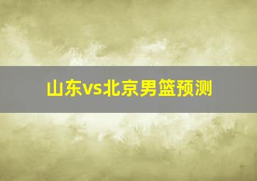 山东vs北京男篮预测