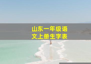 山东一年级语文上册生字表