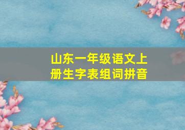 山东一年级语文上册生字表组词拼音