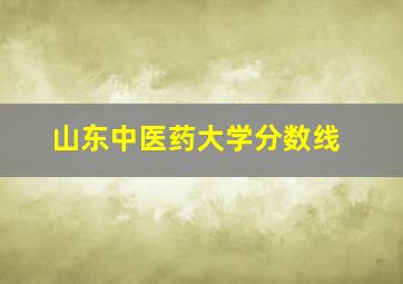 山东中医药大学分数线