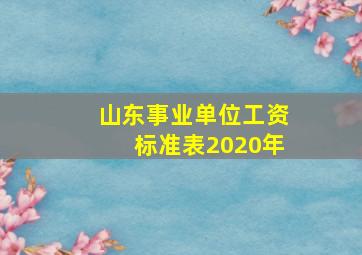 山东事业单位工资标准表2020年