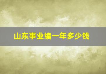 山东事业编一年多少钱