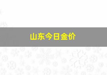 山东今日金价