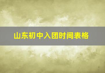 山东初中入团时间表格