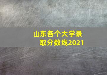 山东各个大学录取分数线2021