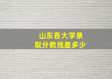 山东各大学录取分数线是多少